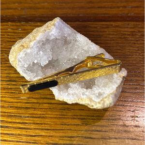 Men's Colibri Gold & Black Tie Clip One Size